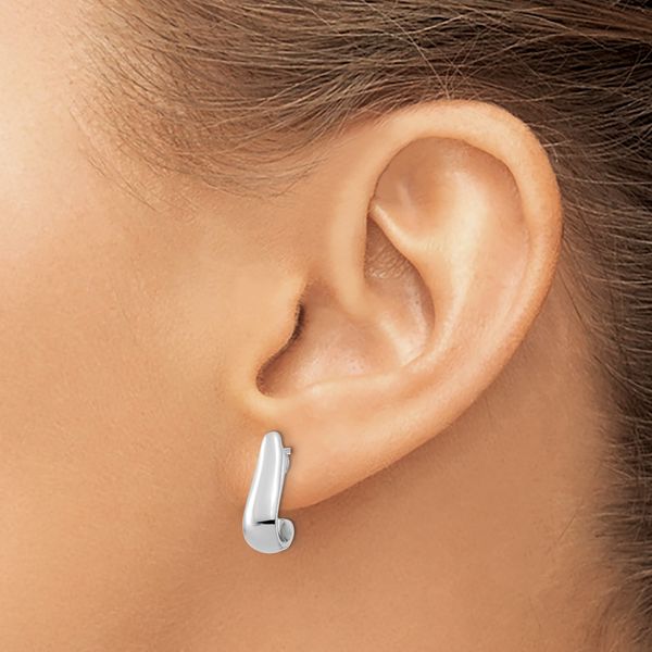 Leslie's 14k White Gold Polished Post Earrings - Image 3