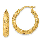 Leslie's 14k Polished Textured Hoop Earrings
