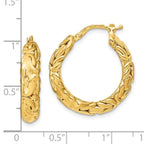 Leslie's 14k Polished Textured Hoop Earrings - Image 4