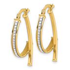 14K Polished Glitter Infused Hoop Earrings - Image 2