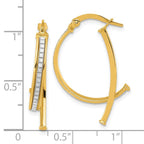 14K Polished Glitter Infused Hoop Earrings - Image 4