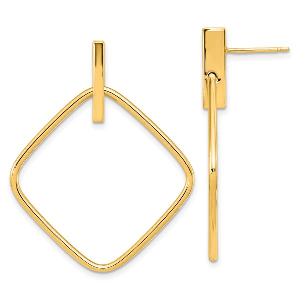 Leslie's 14K Polished Square Post Dangle Earrings