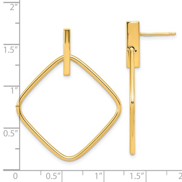 Leslie's 14K Polished Square Post Dangle Earrings - Image 4
