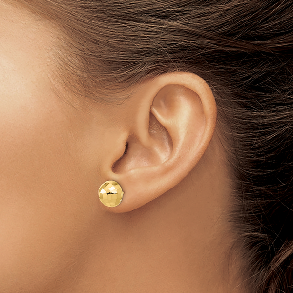 Leslie's 14K Polished D/C 10mm Button Post Earrings - Image 3