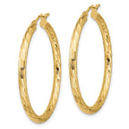 14k Polished D/C Hoop Earrings - Image 2