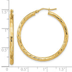 14k Polished D/C Hoop Earrings - Image 4