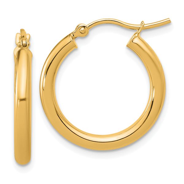 Leslie's 14k Polished 2.5mm Lightweight Tube Hoop Earrings