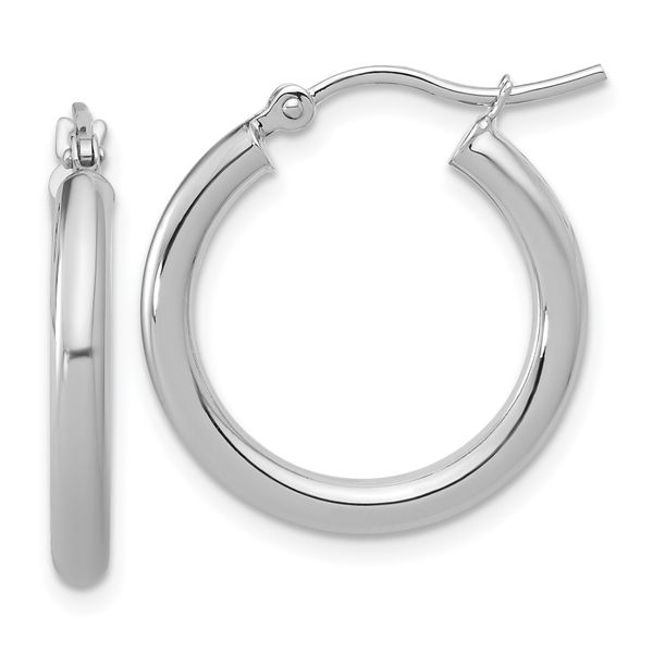 Leslie's 14k White Gold Polished 2.5mm Lightweight Tube Hoop Earrings
