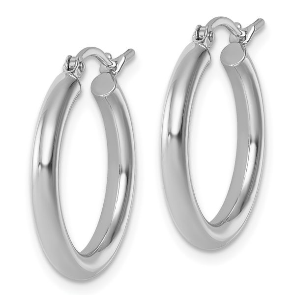 Leslie's 14k White Gold Polished 2.5mm Lightweight Tube Hoop Earrings - Image 2