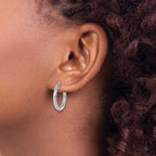 Leslie's 14k White Gold Polished 2.5mm Lightweight Tube Hoop Earrings - Image 3