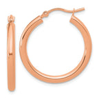Leslie's 14k Rose Gold Polished 2.5mm Lightweight Tube Hoop Earrings