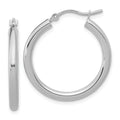 Leslie's 14k White Gold Polished 2.5mm Lightweight Tube Hoop Earrings