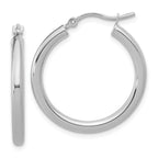 Leslie's 14k White Gold Polished 2.5mm Lightweight Tube Hoop Earrings