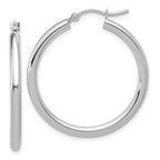 Leslie's 14k White Gold Polished 2.5mm Lightweight Tube Hoop Earrings