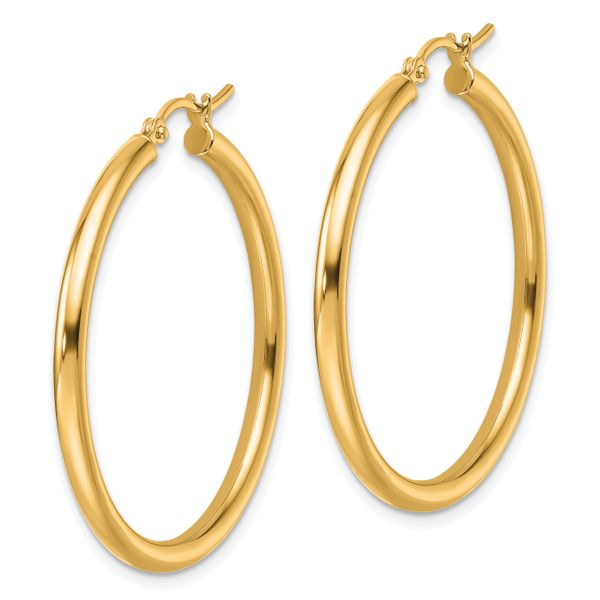Leslie's 14k Polished 2.5mm Lightweight Tube Hoop Earrings - Image 2