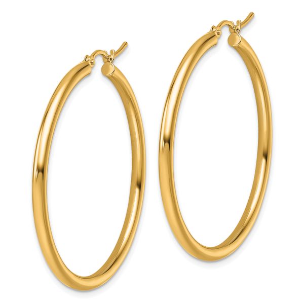 Leslie's 14k Polished 2.5mm Lightweight Tube Hoop Earrings - Image 2
