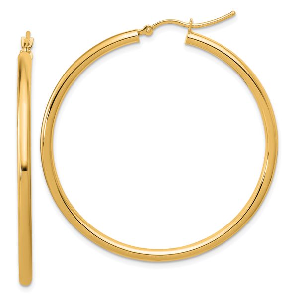 Leslie's 14k Polished 2.5mm Lightweight Tube Hoop Earrings