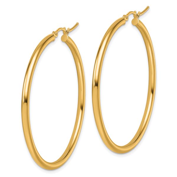 Leslie's 14k Polished 2.5mm Lightweight Tube Hoop Earrings - Image 2