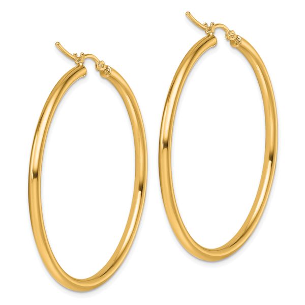 Leslie's 14k Polished 2.5mm Lightweight Tube Hoop Earrings - Image 4
