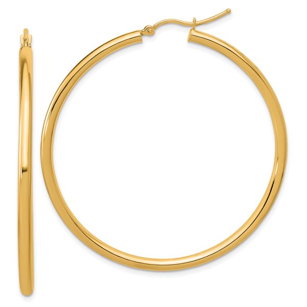 Leslie's 14k Polished 2.5mm Lightweight Tube Hoop Earrings