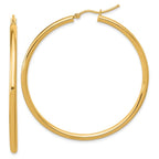 Leslie's 14k Polished 2.5mm Lightweight Tube Hoop Earrings