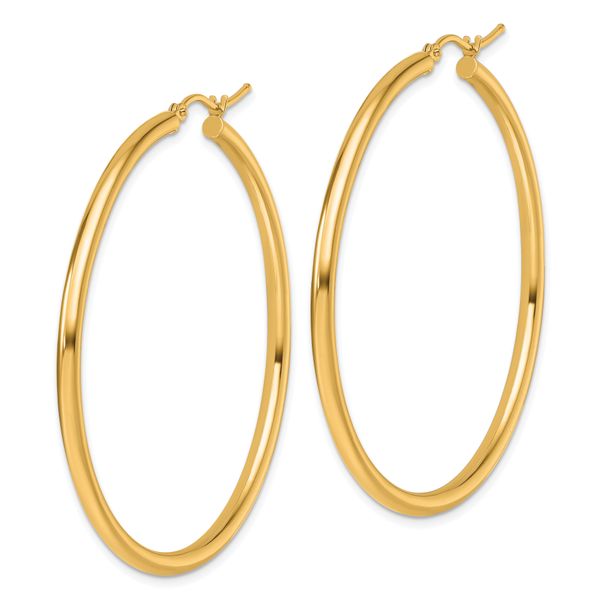 Leslie's 14k Polished 2.5mm Lightweight Tube Hoop Earrings - Image 2