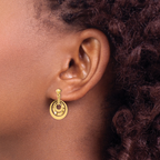 14K Polished Circles Post Dangle Earrings - Image 3
