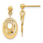 Leslie's 14K Polished Ovals Post Dangle Earrings