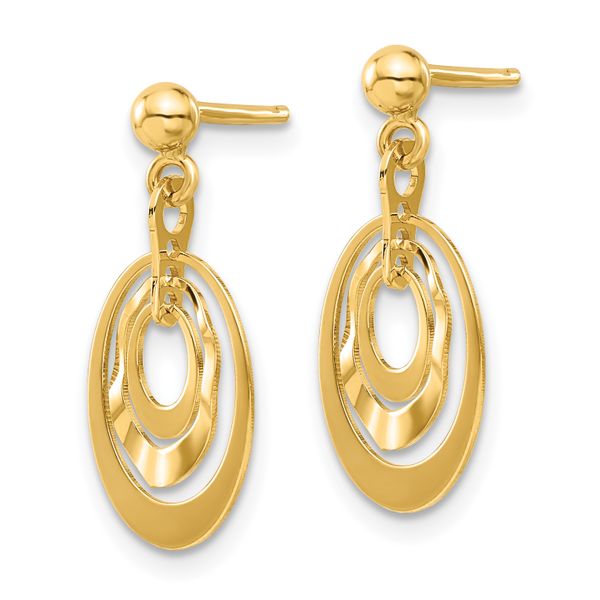 Leslie's 14K Polished Ovals Post Dangle Earrings - Image 2