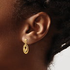 Leslie's 14K Polished Ovals Post Dangle Earrings - Image 3