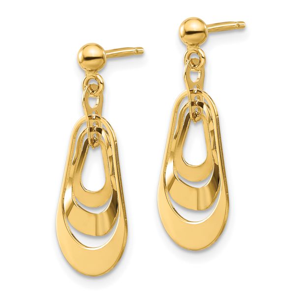 14K Polished Post Dangle Earrings - Image 2