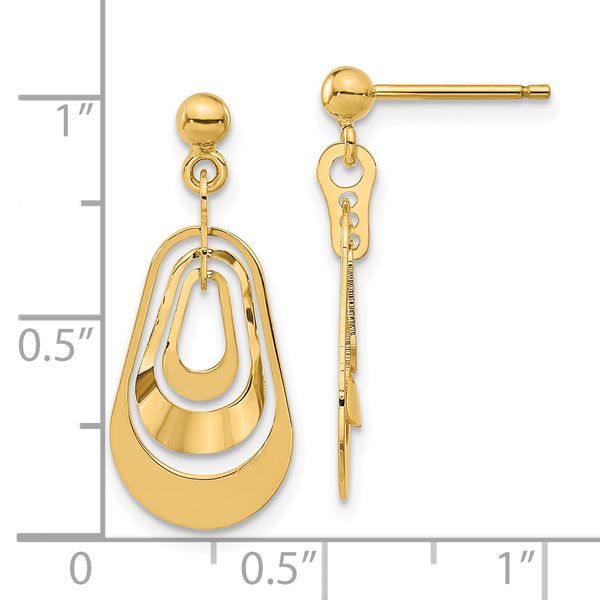 14K Polished Post Dangle Earrings - Image 4