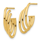 14K Polished J-Hoop Post Earrings - Image 2