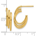 14K Polished J-Hoop Post Earrings - Image 4