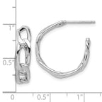Leslie's 14K w/Wht RH-plating Polished Link Post Hoop Earrings - Image 4