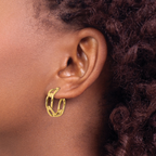 Leslie's 14K Polished Link Post Hoop Earrings - Image 3