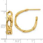 Leslie's 14K Polished Link Post Hoop Earrings - Image 4