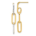 Leslie's 14K with White Rhodium Pol and Diamond-cut Link Dangle Earrings