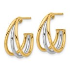 Leslie's 14K with Rhodium Polished Hoop Post Earrings - Image 2