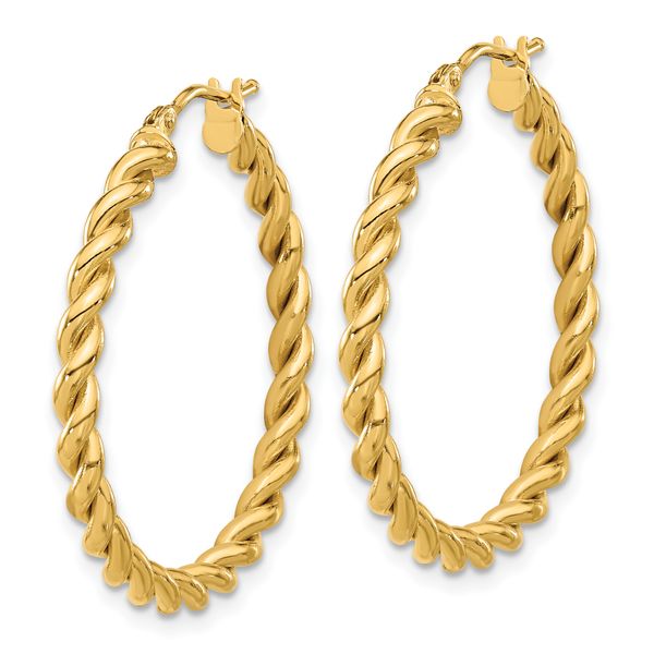Leslie's 14K Polished Twist Hoop Earrings - Image 2