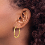 Leslie's 14K Polished Twist Hoop Earrings - Image 3