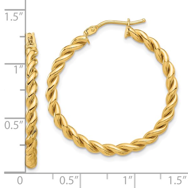 Leslie's 14K Polished Twist Hoop Earrings - Image 4