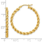Leslie's 14K Polished Twist Hoop Earrings - Image 4