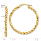 Leslie's 14K Polished Twist Hoop Earrings - Image 4