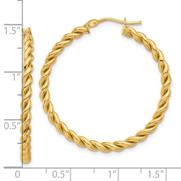 Leslie's 14K Polished Twist Hoop Earrings - Image 4