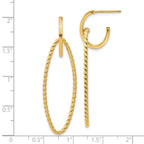Leslie's 14K Polished and Twist Dangle Oval J-Hoop Earrings - Image 4