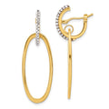 Leslie's 14K Polished Crystal Oval Hoop Earrings