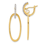 Leslie's 14K Polished Crystal Oval Hoop Earrings