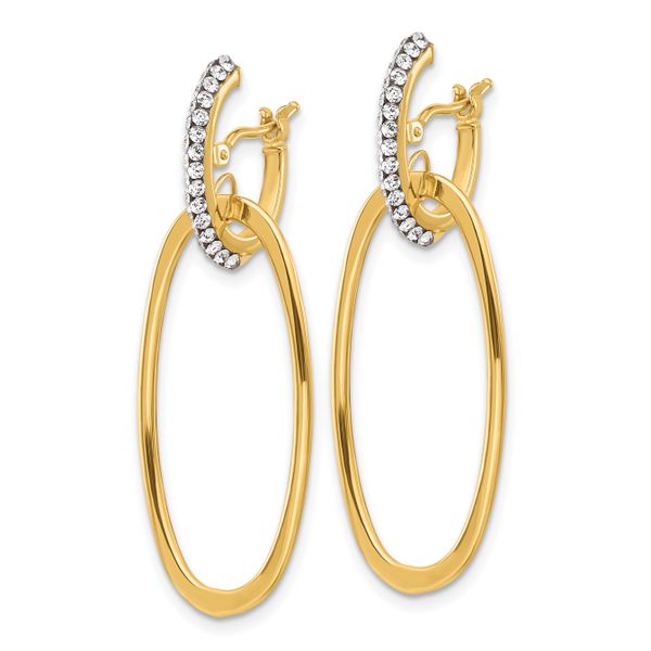 Leslie's 14K Polished Crystal Oval Hoop Earrings - Image 2