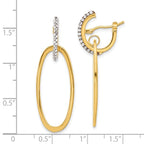 Leslie's 14K Polished Crystal Oval Hoop Earrings - Image 4